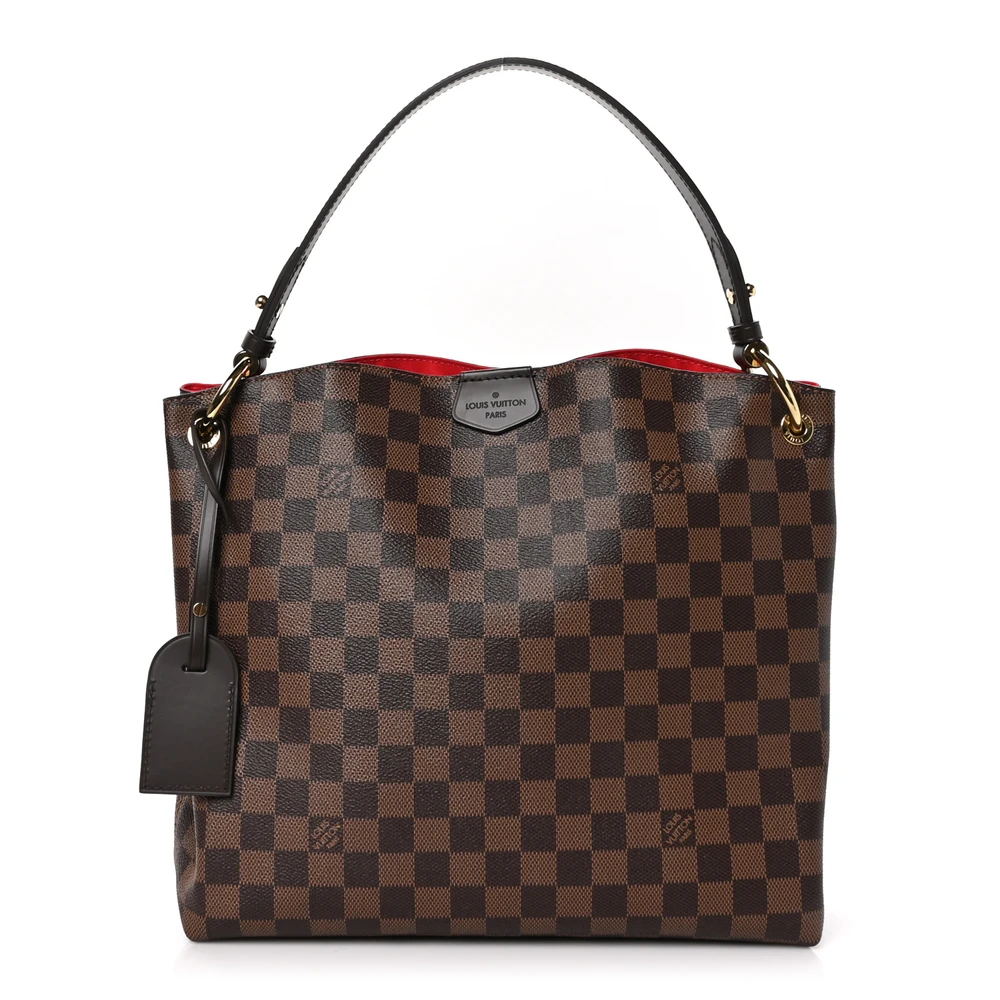 Louis Vuitton Damier Ebene Canvas Graceful PM Gold Hardware Front replica handbags