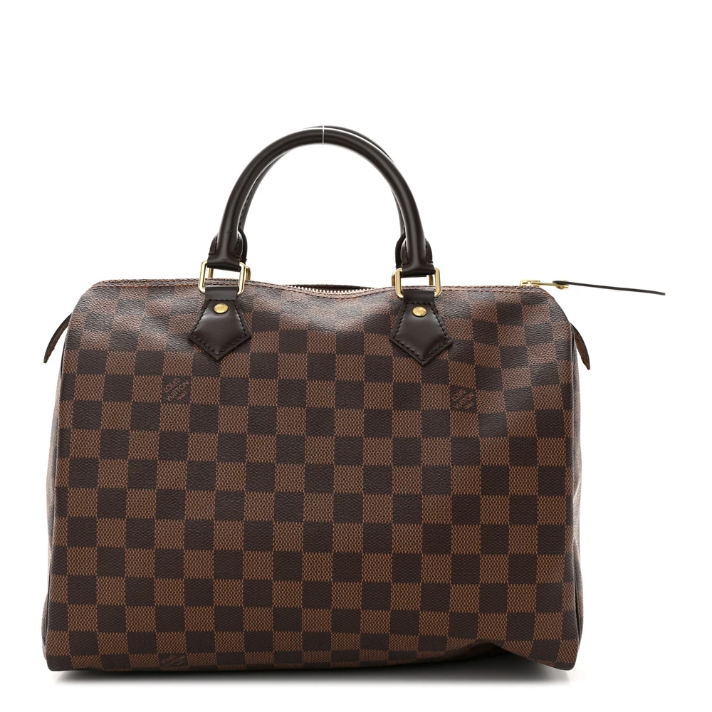 Louis Vuitton Damier Ebene Canvas Speedy 30 Brass Hardware Front replica handbags