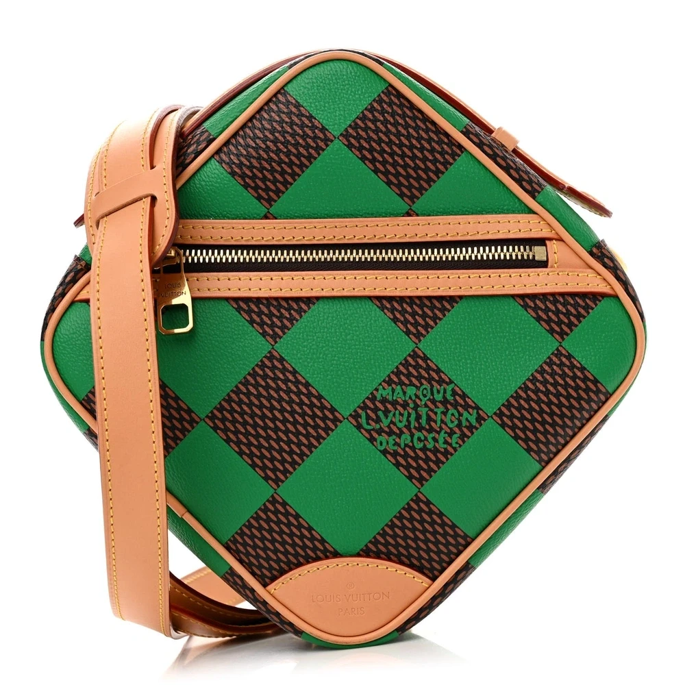 Louis Vuitton Green Damier Pop Canvas Chess Messenger PM Aged Gold Hardware Front replica handbags