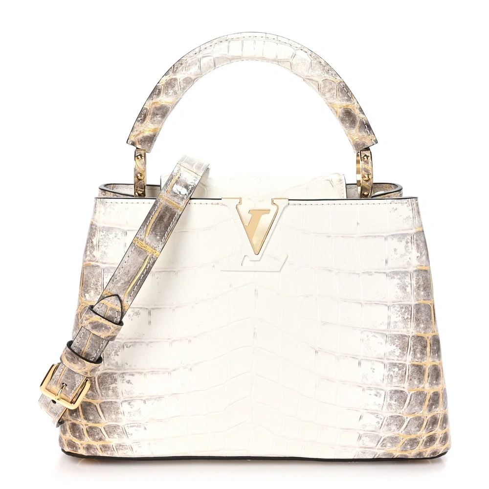 Louis Vuitton Himalaya Crocodile Leather Capucines BB Gold Hardware Front replica handbags