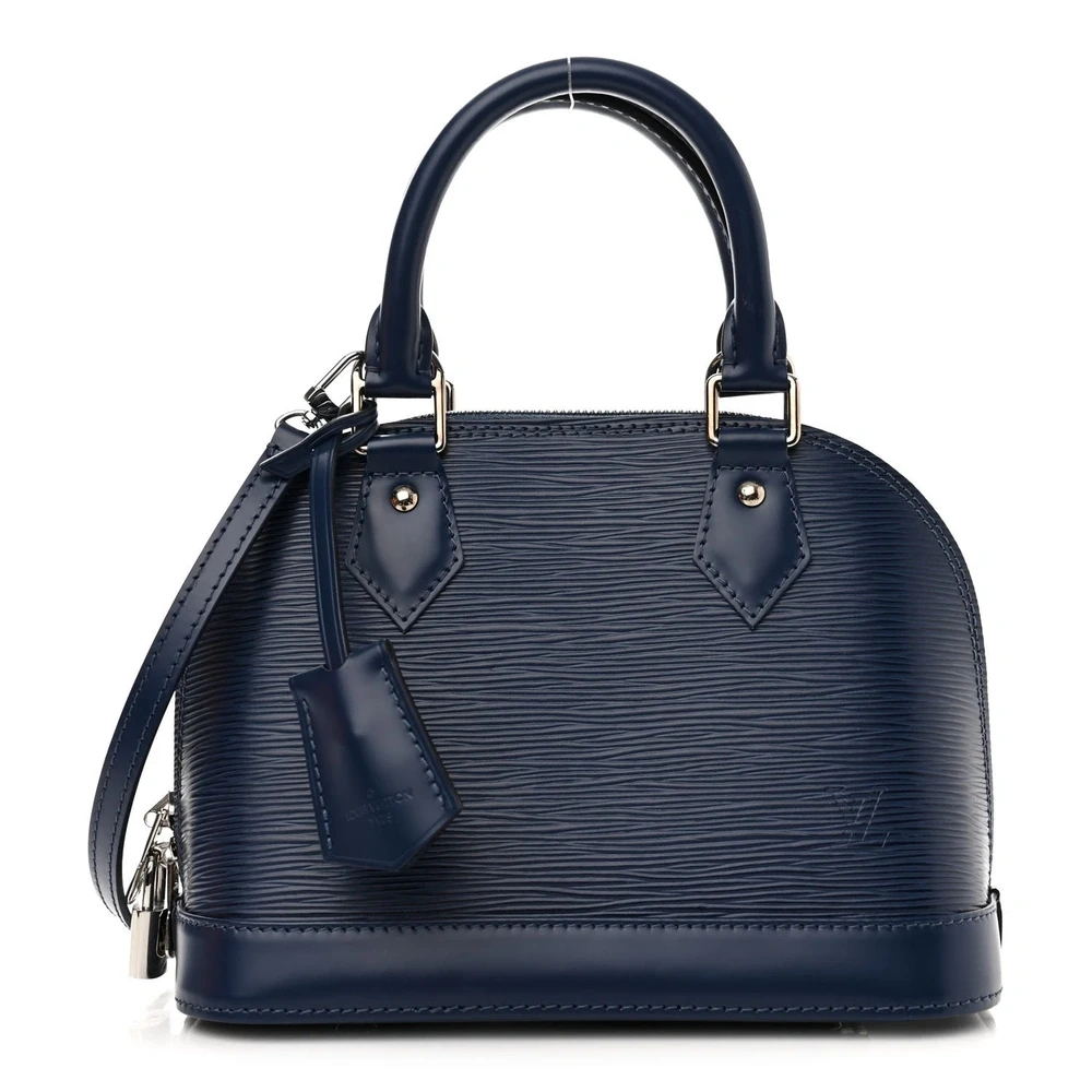 Louis Vuitton Indigo Epi Leather Alma BB Silver Hardware Front replica handbags
