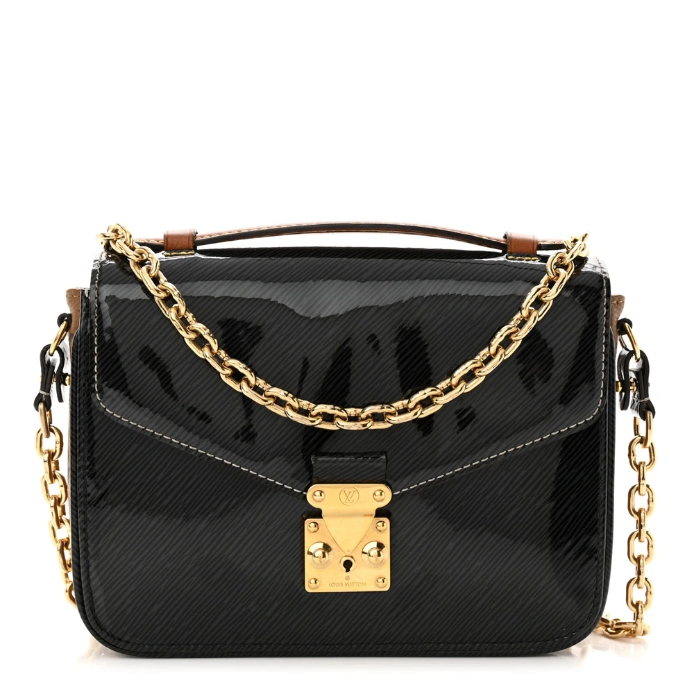 Louis Vuitton Marine Shiny Epi Leather & Reverse Monogram Canvas Mini Pochette Metis Gold Hardware Front replica handbags