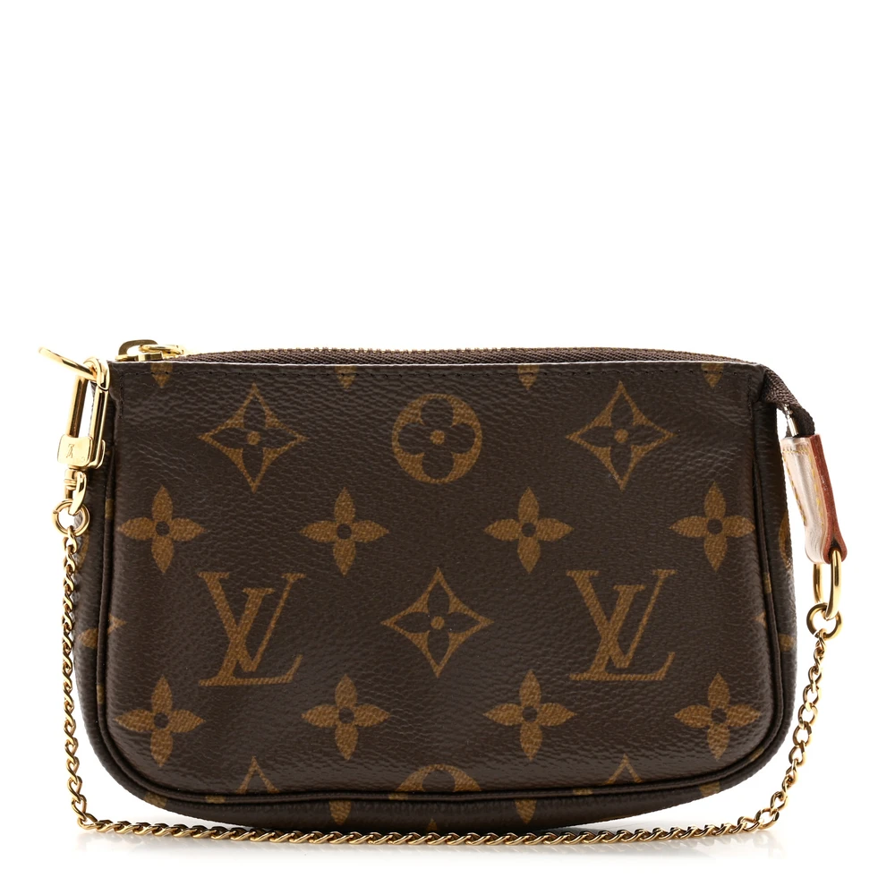 Louis Vuitton Monogram Canvas Pochette Accessoires BB Gold Hardware Front replica handbags