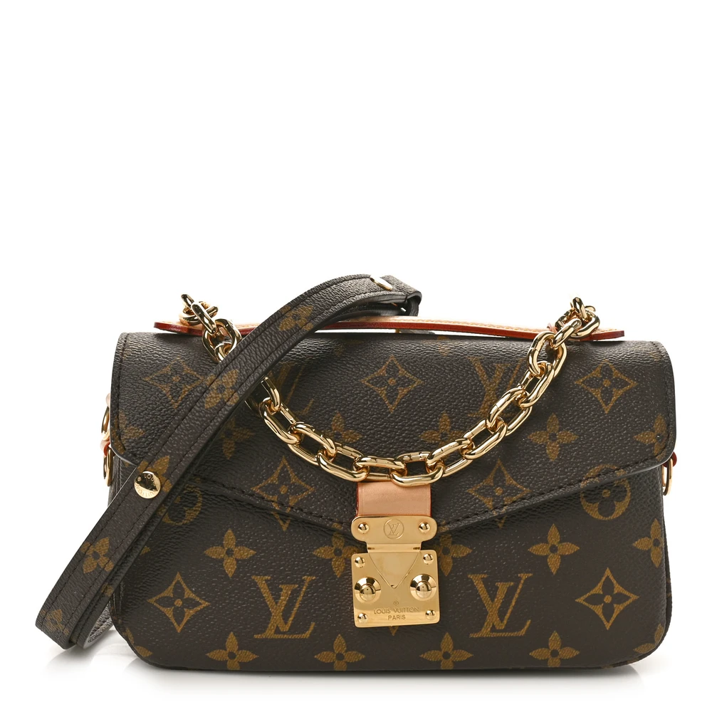 Louis Vuitton Monogram Canvas Pochette Metis East West PM Gold Hardware Front replica handbags