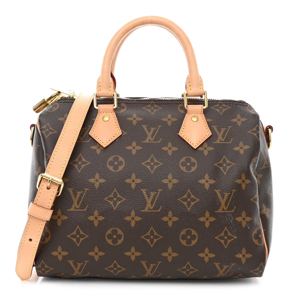 Louis Vuitton Monogram Canvas Speedy Bandouliere 25 Gold Hardware Front replica handbags
