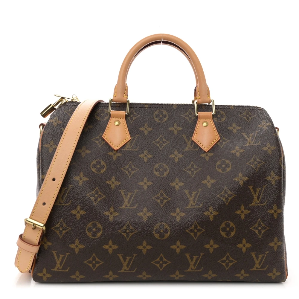 Louis Vuitton Monogram Canvas Speedy Bandouliere 30 Brass Hardware Front replica handbags
