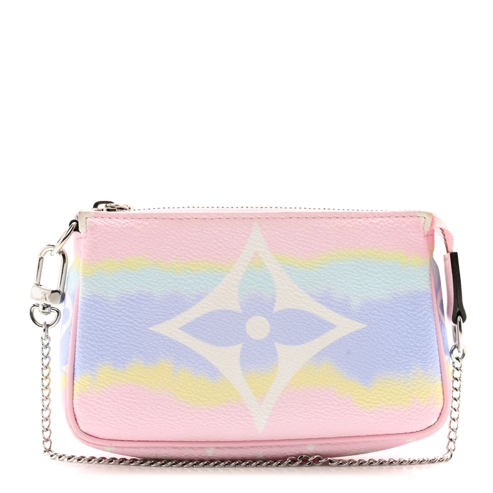 Louis Vuitton Pastel Monogram Canvas Escale Mini Pochette Accessoires Silver Hardware Front replica handbags