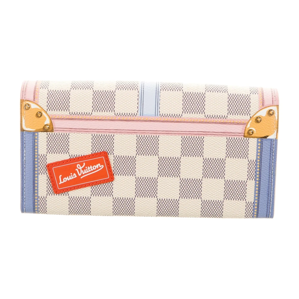 Replica Louis Vuitton Continental Wallet with Pink Damier Azur Canvas - Image 2