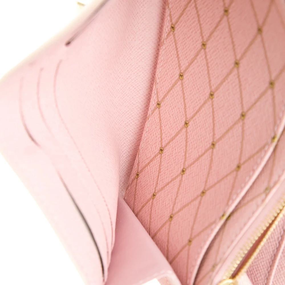 Replica Louis Vuitton Continental Wallet with Pink Damier Azur Canvas - Image 3