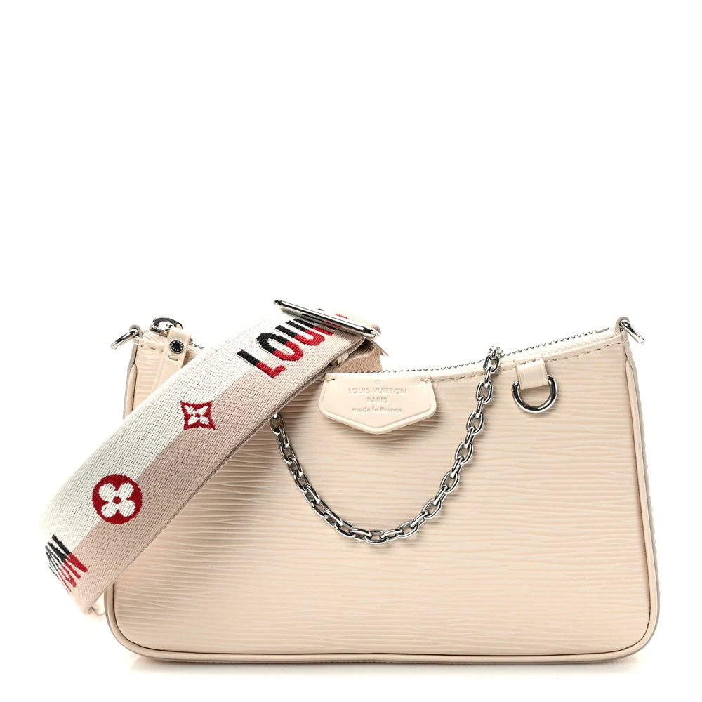 Louis Vuitton Quartz Epi Leather Easy Pouch On Strap PM Silver Hardware Front replica handbags