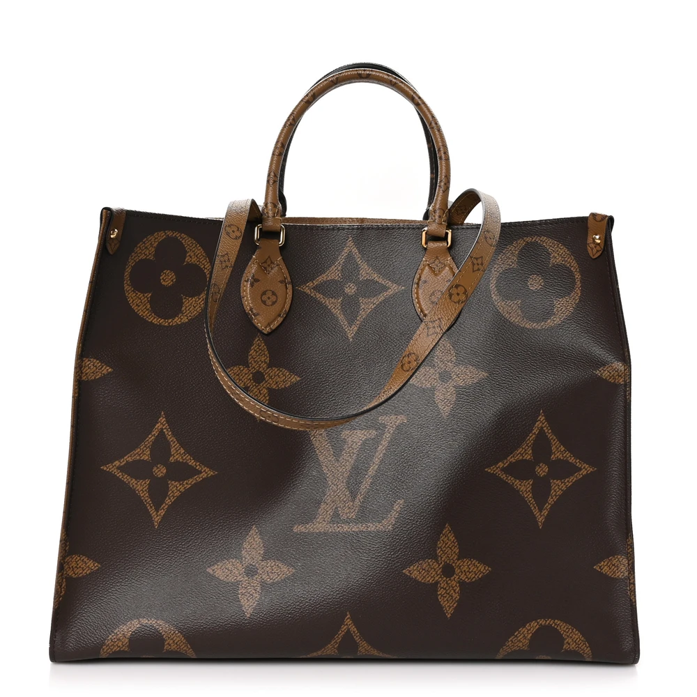 Louis Vuitton Reverse Giant Monogram Canvas OnTheGo GM Front REPLICA HANDBAGS