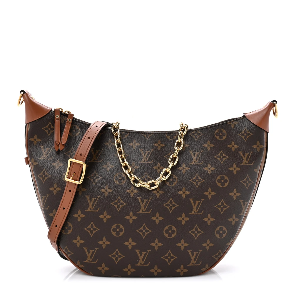 Louis Vuitton Reverse Monogram Canvas Loop Hobo PM Gold Hardware Front replica handbags