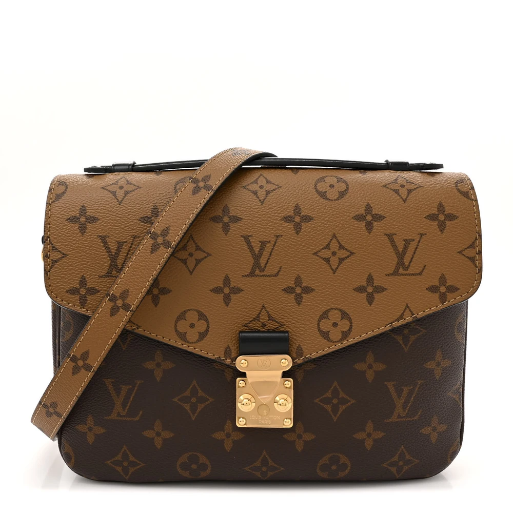 Louis Vuitton Reverse Monogram Canvas Pochette Metis PM Gold Hardware Front replica handbags