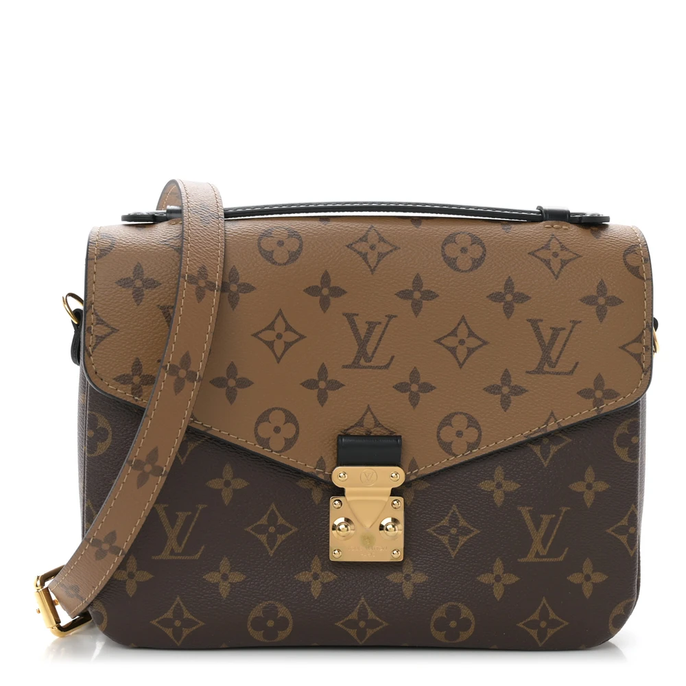 Louis Vuitton Reverse Monogram Canvas Pochette Metis PM Gold Hardware Front replica handbags