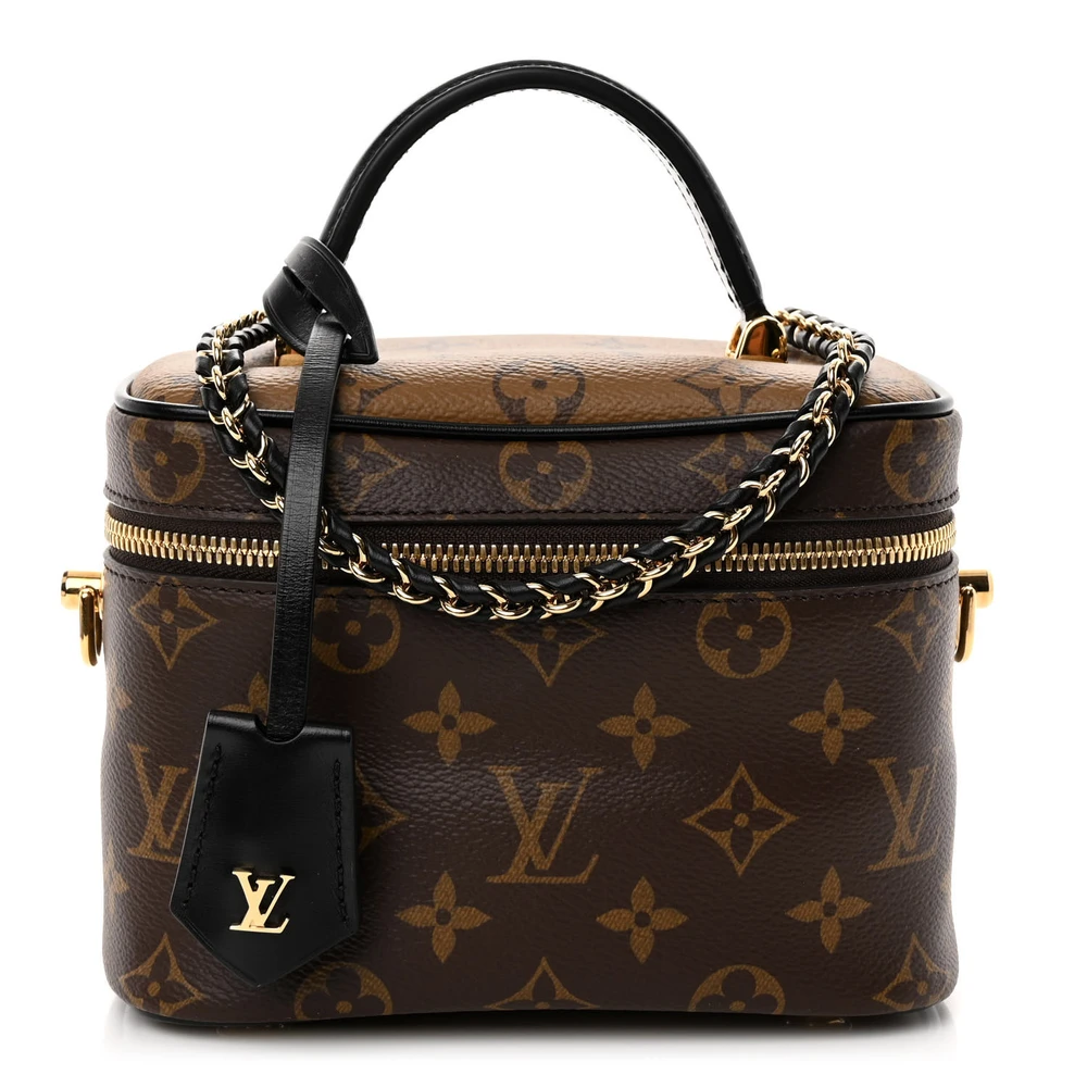 Louis Vuitton Reverse Monogram Canvas Vanity PM Gold Hardware Front replica handbags