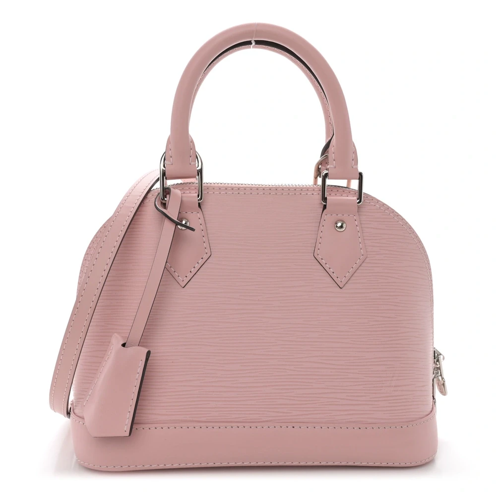 Louis Vuitton Rose Ballerine Epi Leather Alma BB Silver Hardware Front replica handbags