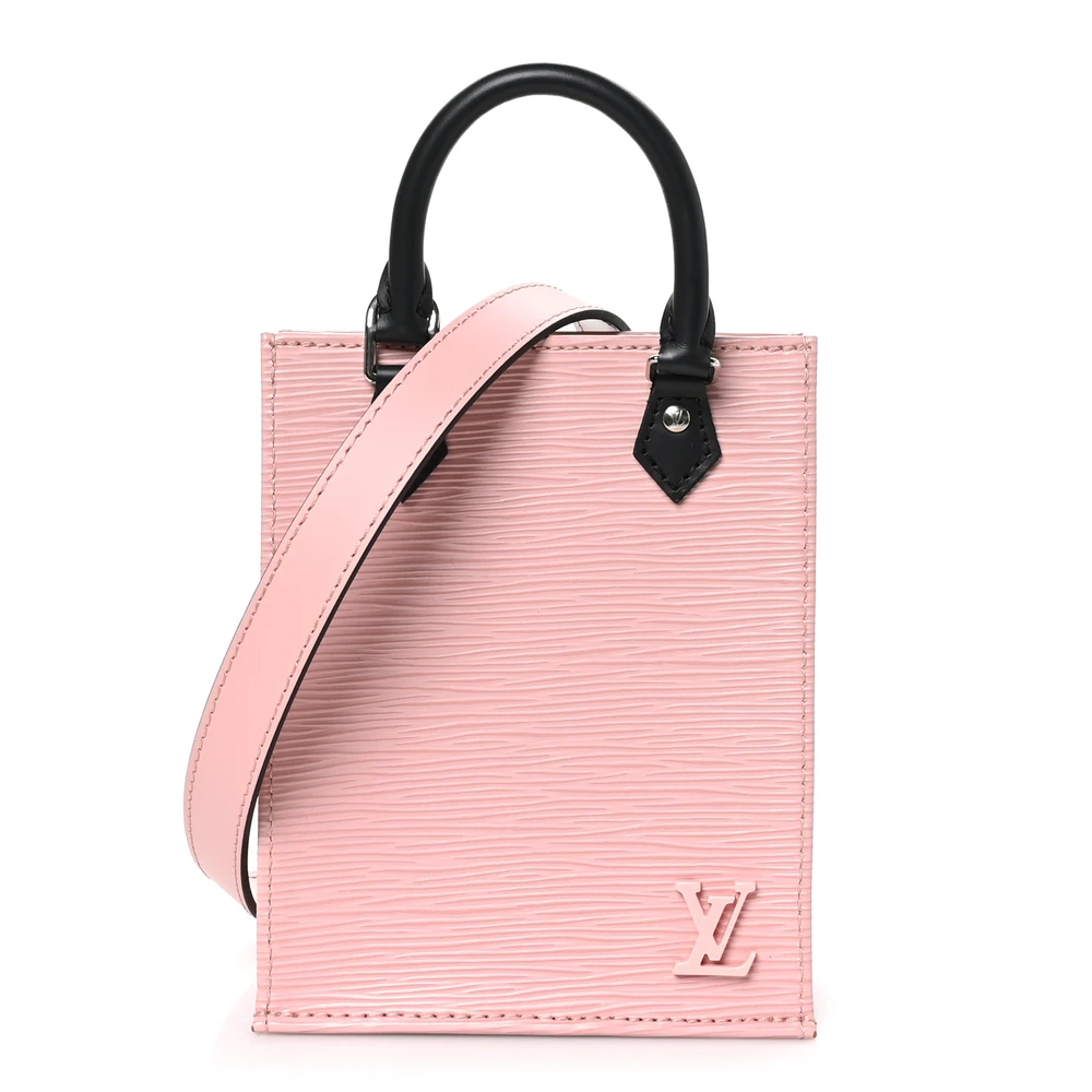 Louis Vuitton Rose Ballerine Epi Leather Petit Sac Plat PM Silver Hardware Front replica handbags