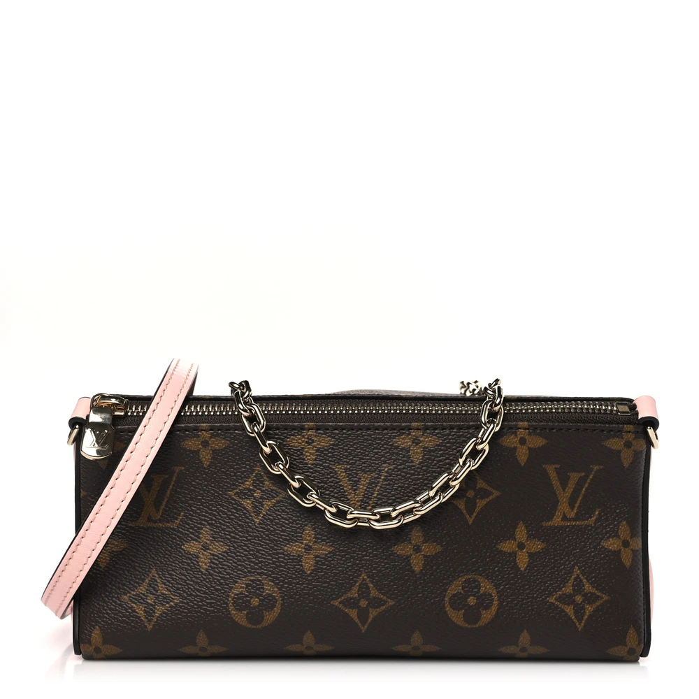 Louis Vuitton Rose Jasmine Monogram Canvas Bloom Pouch PM Silver Hardware Front replica handbags