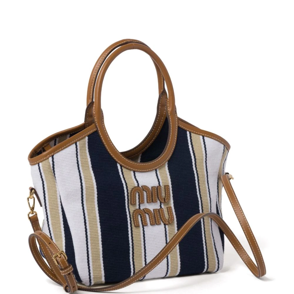 Superfake Miu Miu Ivy Tote – Multicolor Stripe Jacquard Replica - Image 3