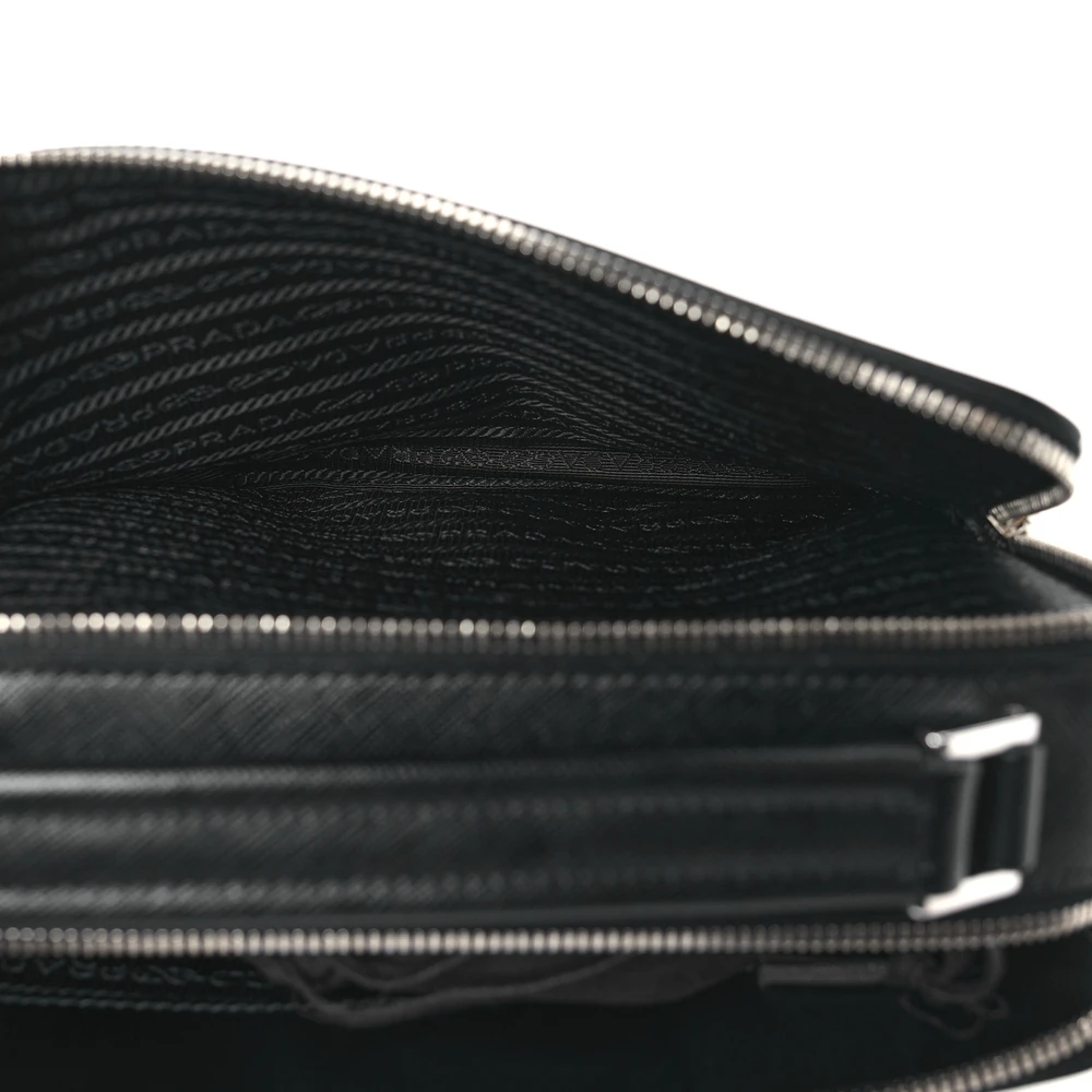 Prada Black Saffiano Leather Replica – Mirror Quality Brique Bag - Image 7