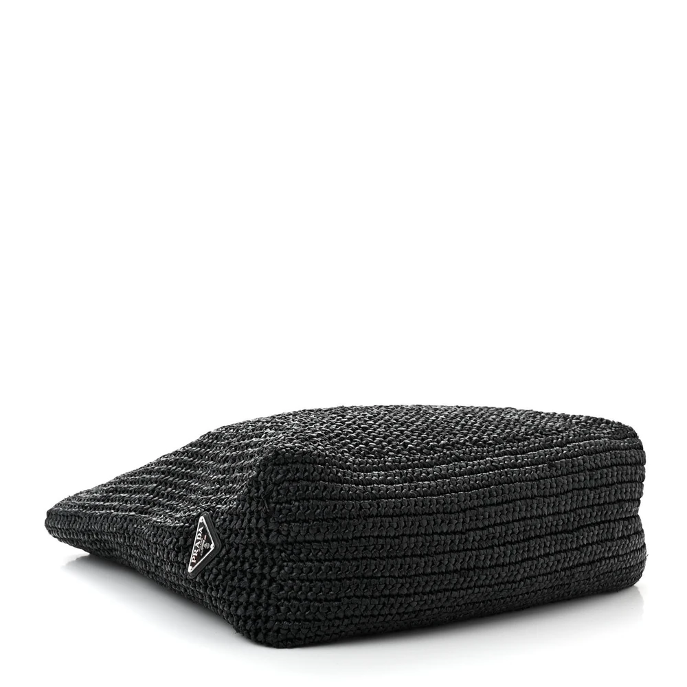 Mirror Quality Prada Black Raffia Tote Replica - Image 6