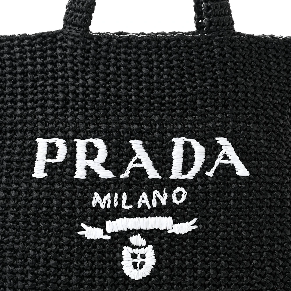 Mirror Quality Prada Black Raffia Tote Replica - Image 8