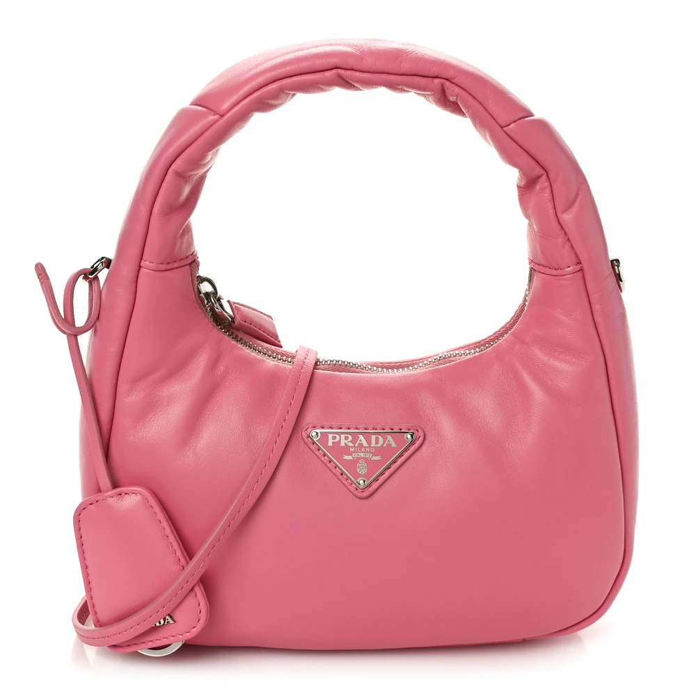 Prada Geranio Nappa Leather Mini Soft Padded Bag Front Replica handbags