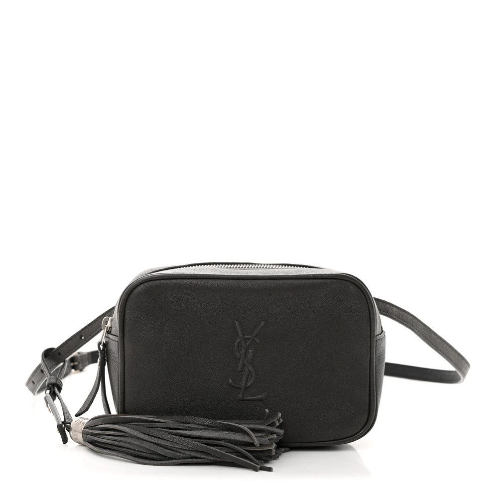Saint Laurent Asphalt Monogram Lambskin Leather Small Lou Belt Bag Front replica handbag
