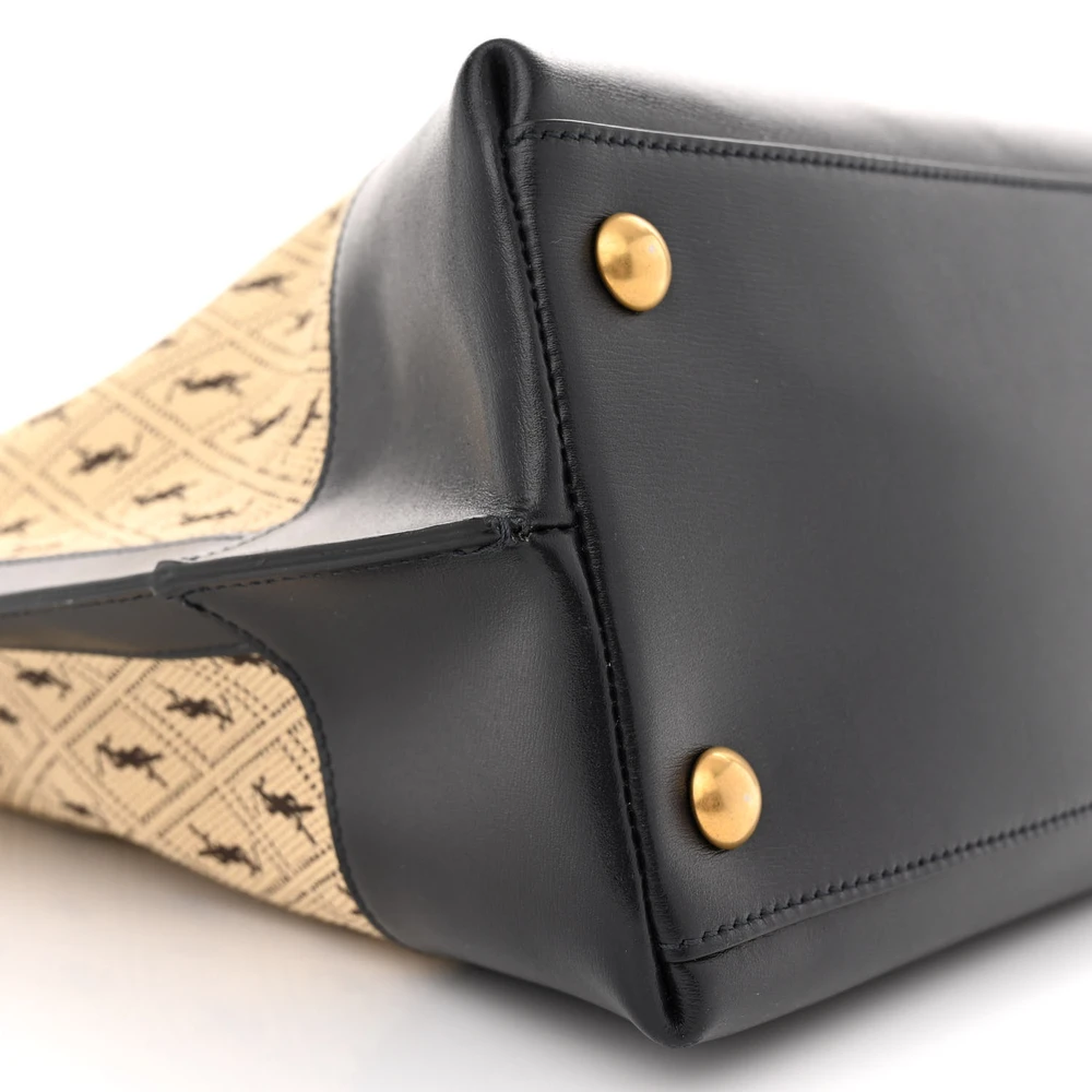 Mirror Quality Saint Laurent Replica Tote – Beige & Black Monogram - Image 4