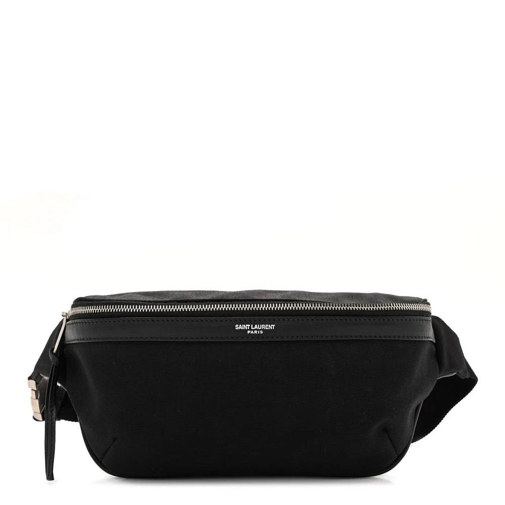 Saint Laurent Black Classic Canvas Small Belt Bag Front replica handbag