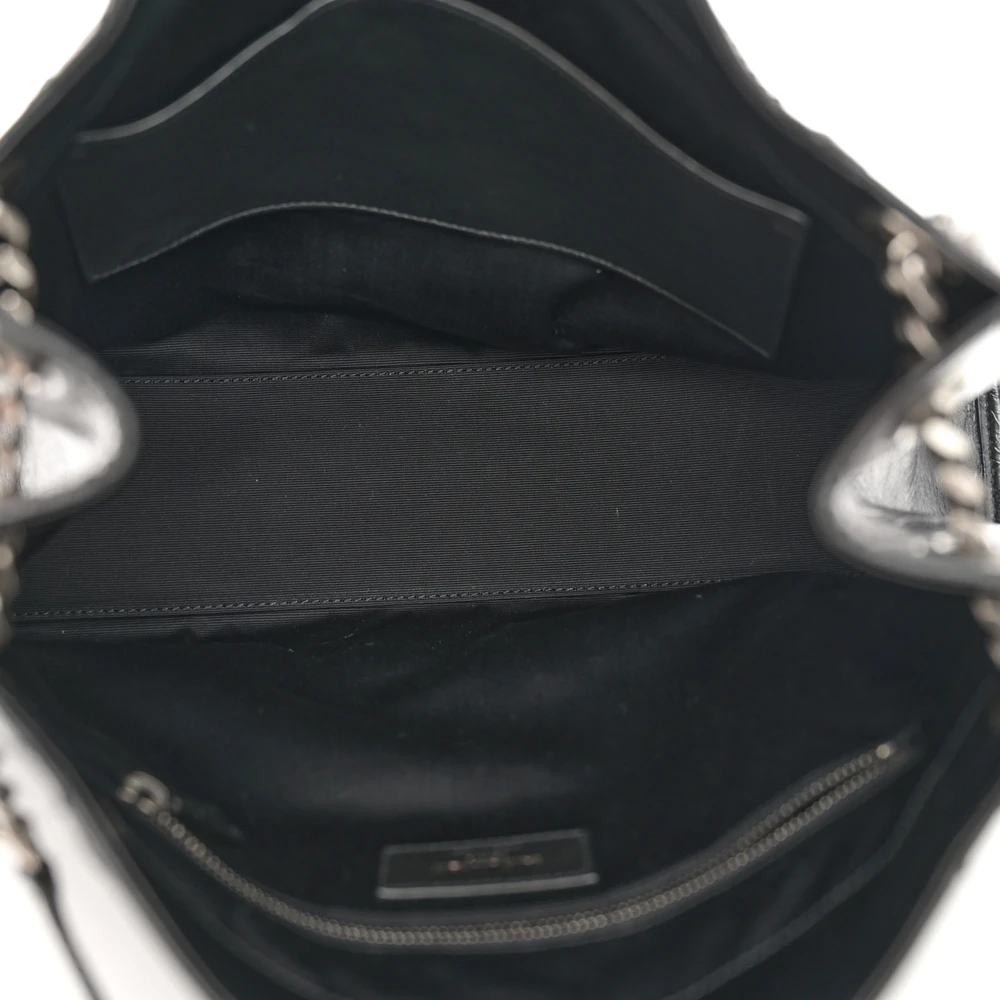 Black Crinkled Saint Laurent Replica Medium Niki Tote in Calfskin - Image 7