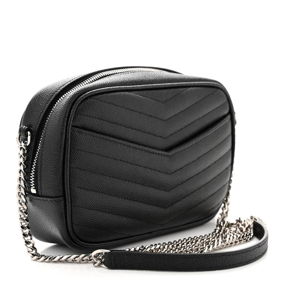 Superfake Saint Laurent Leather Mini Lou Bag with Silver Hardware - Image 3