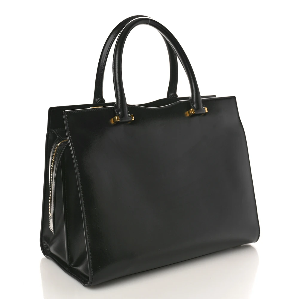 Saint Laurent Medium Uptown Tote Replicas in Shiny Calfskin Leather - Image 3