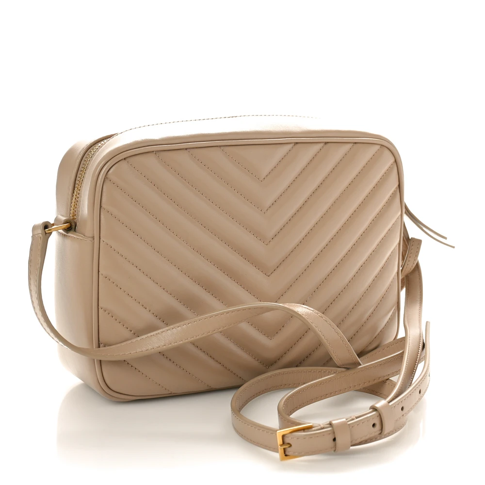 Saint Laurent Dark Latte Monogram Calfskin Leather Matelasse Leather Medium Lou Camera Bag Aged Gold Hardware Replicas - Image 3