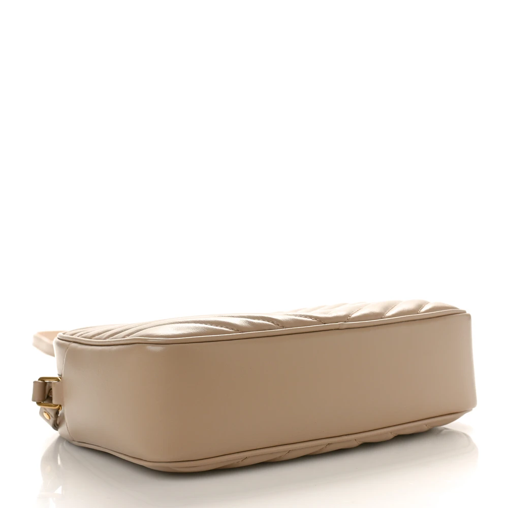 Saint Laurent Dark Latte Monogram Calfskin Leather Matelasse Leather Medium Lou Camera Bag Aged Gold Hardware Replicas - Image 6
