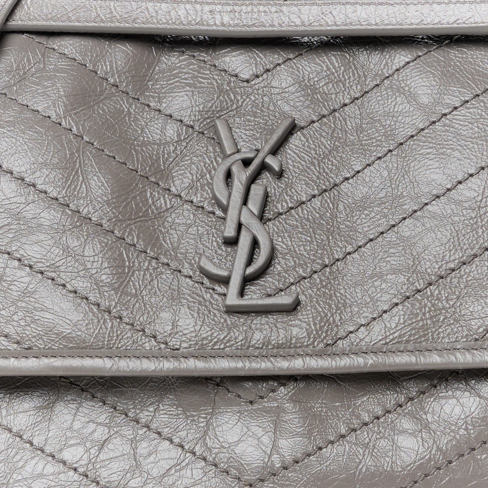 Superfake Saint Laurent Fog Crinkled Monogram Satchel - Image 8