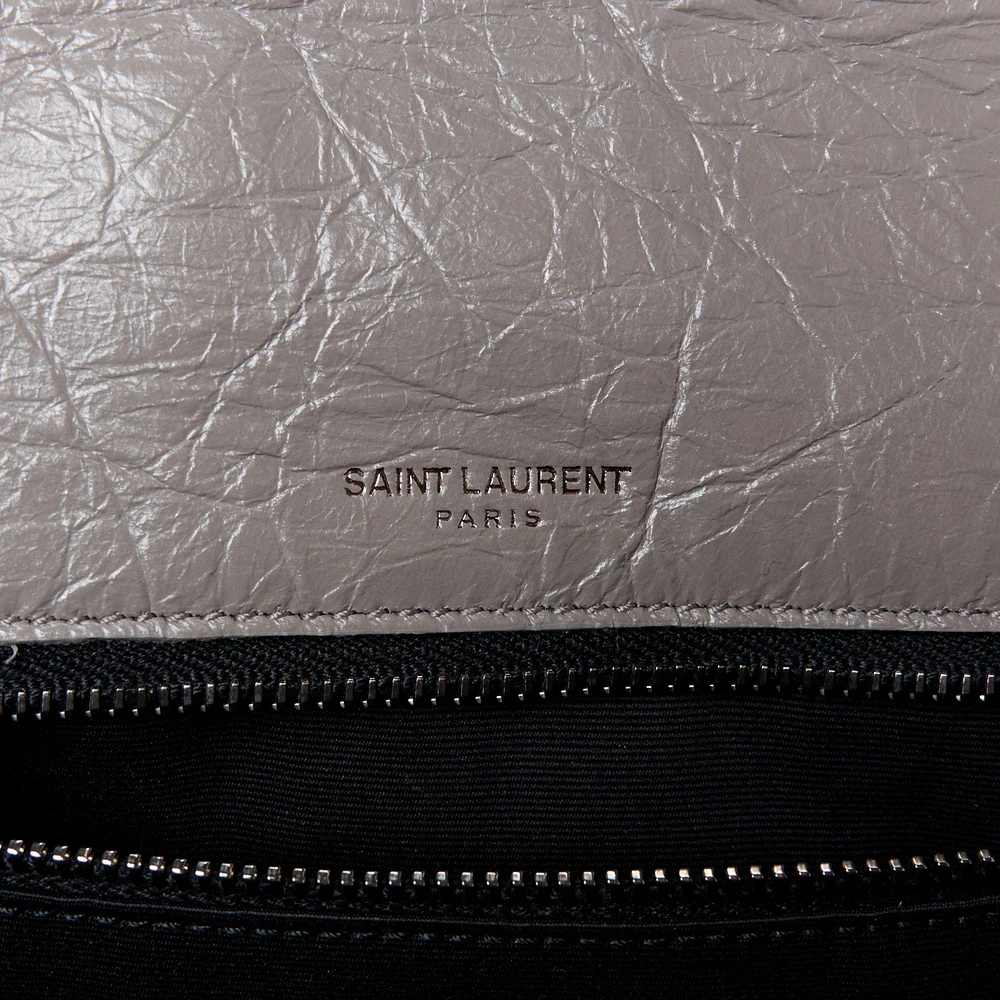 Superfake Saint Laurent Fog Crinkled Monogram Satchel - Image 9