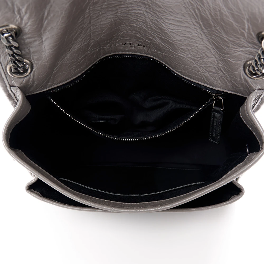 Superfake Saint Laurent Fog Crinkled Monogram Satchel - Image 7