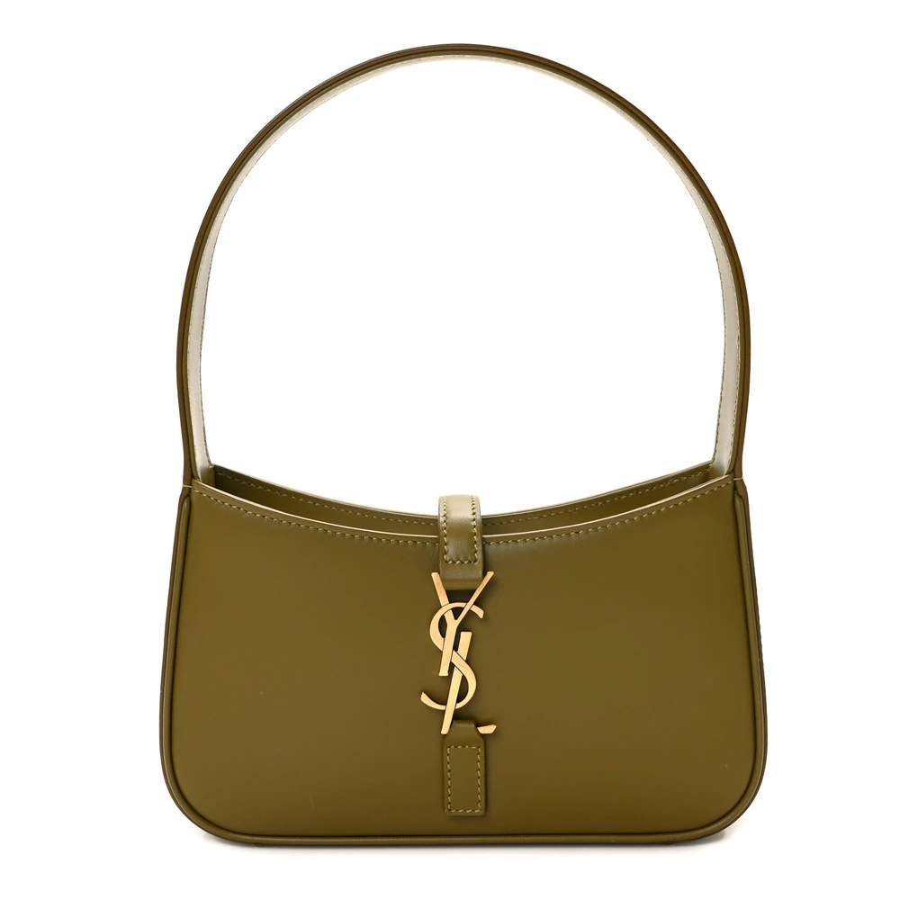 Saint Laurent Pistache Smooth Calfskin Leather Medium Le 5 À 7 Hobo Gold Hardware Front replica handbag