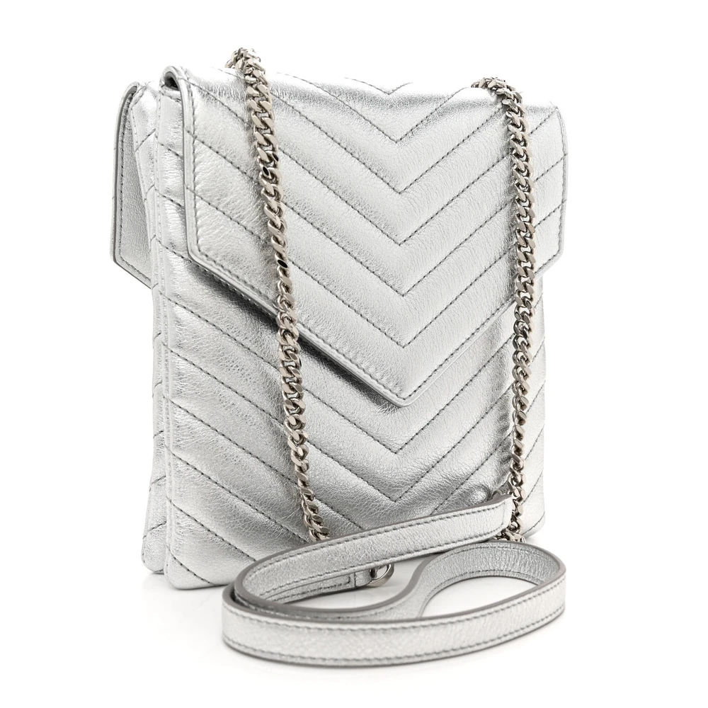 Mirror Quality Replica Handbags – Saint Laurent Quilted Elegance in Silver - Image 3