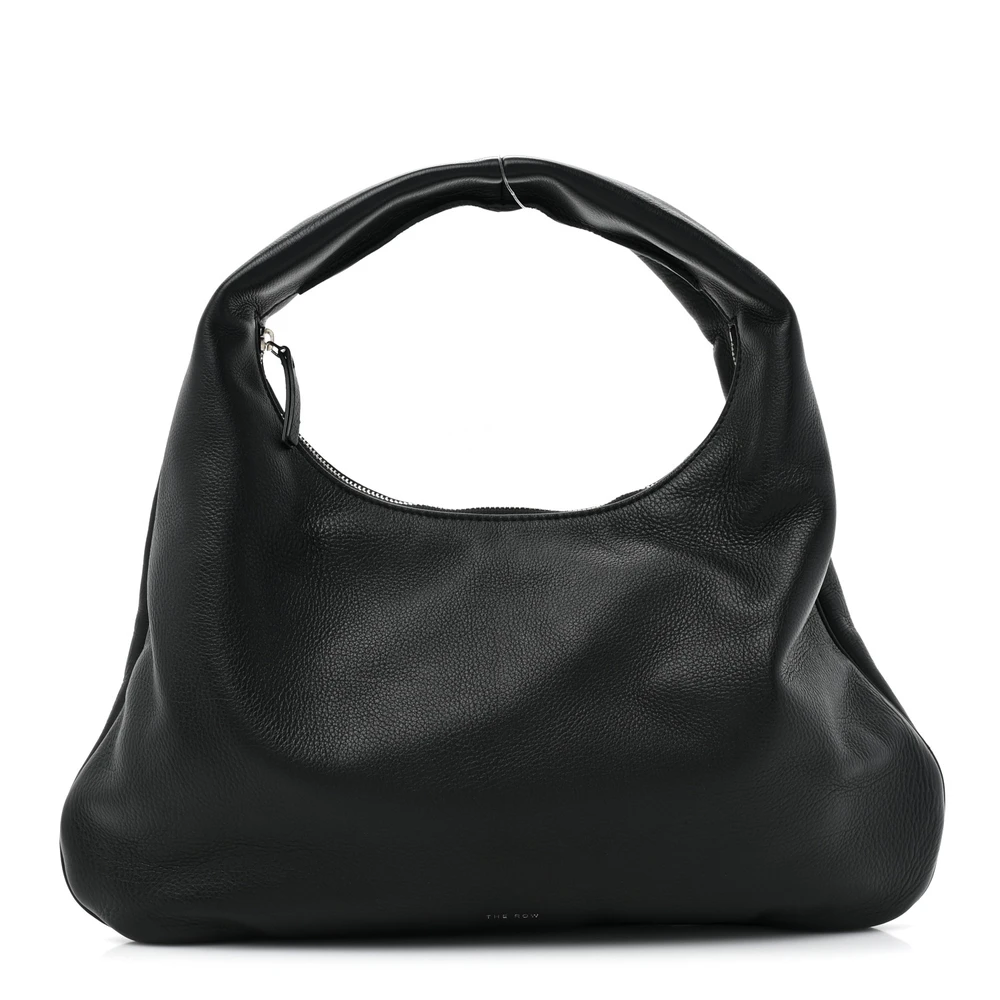 The Row Black Grained Calfskin Leather Small Everyday Shoulder Bag Front Replica handbags