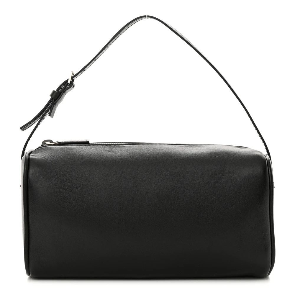 The Row Black Nappa Leather Small 90_s Bag Front Replica handbags