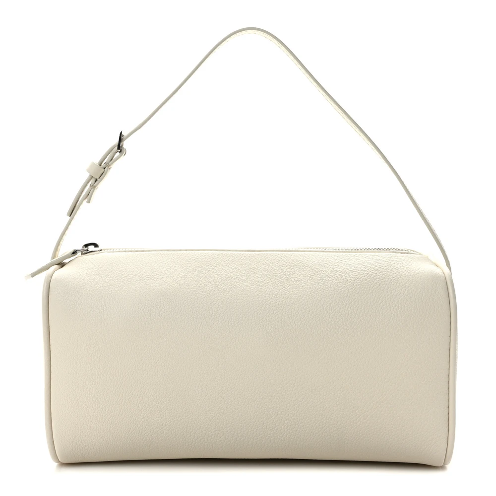 The Row Ivory Grained Calfskin Leather Small 90_s Bag Front Replica handbags
