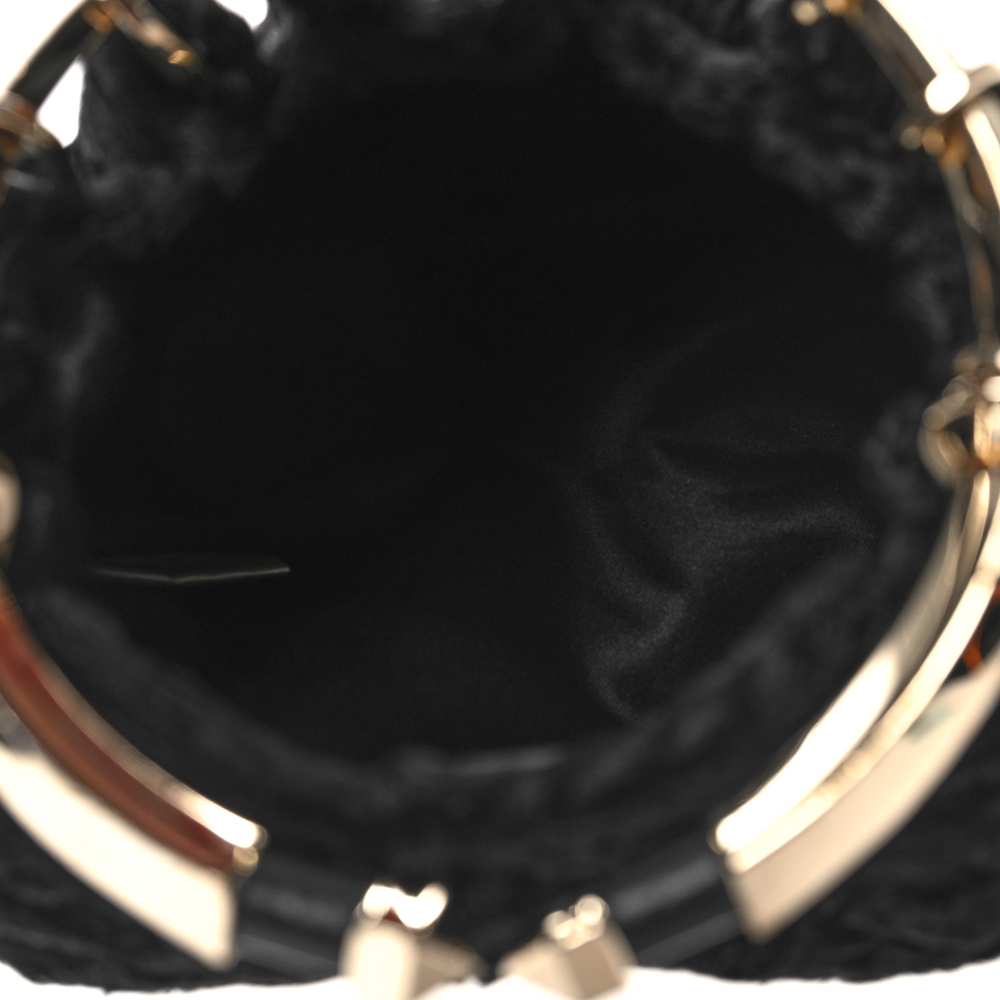 Valentino Garavani Black Astrakhan Small Bebop Loop Clutch Gold Hardware High-quality Replica - Image 7