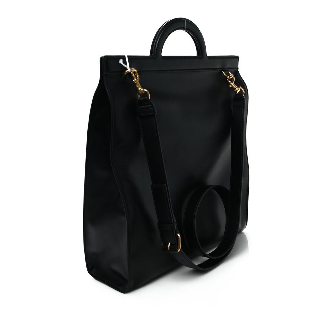 Valentino Garavani Black Calfskin Leather Medium Logo Crossbody Tote Incognito Hardware Superfake - Image 3