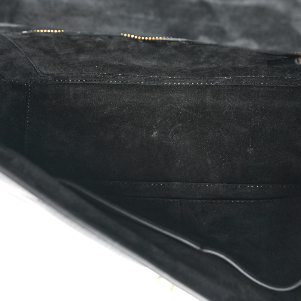 Valentino Garavani Black Grained Calfskin Leather Large Roman Stud Shoulder Bag Brass Hardware Top quality Replica - Image 7