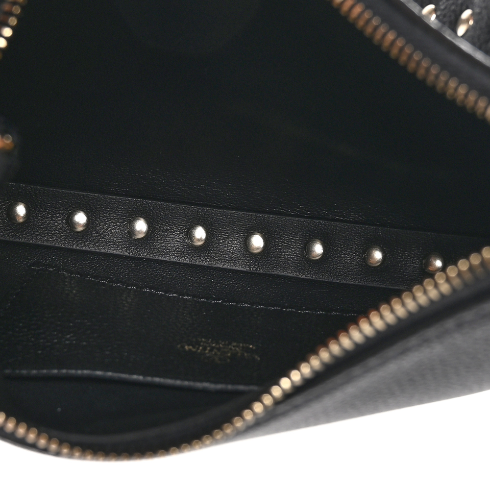 Valentino Garavani Black Grained Calfskin Leather Mini Rockstud Hobo Bag High-quality Replica - Image 7