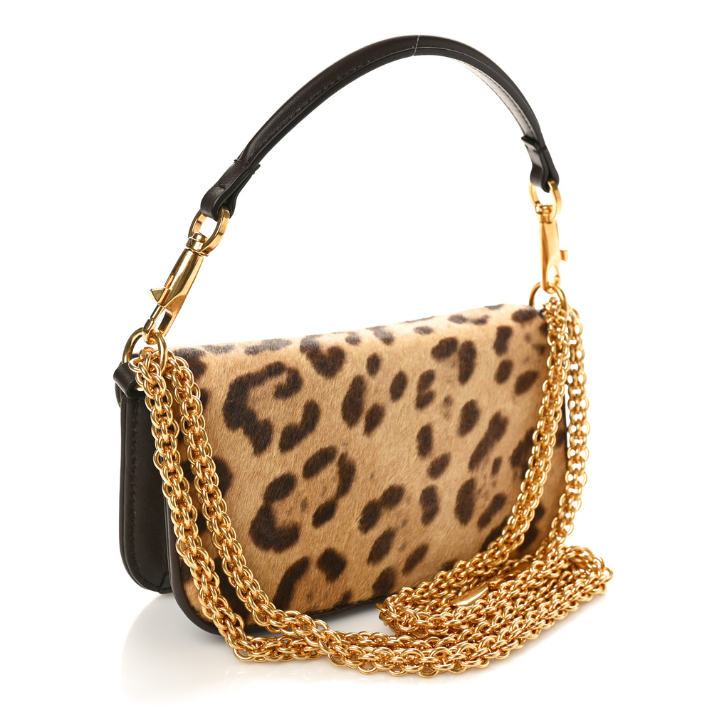 Valentino Garavani Brown Multicolor Pony Hair Leopard Small VLogo Locò Shoulder Bag Gold Hardware Superfake - Image 3