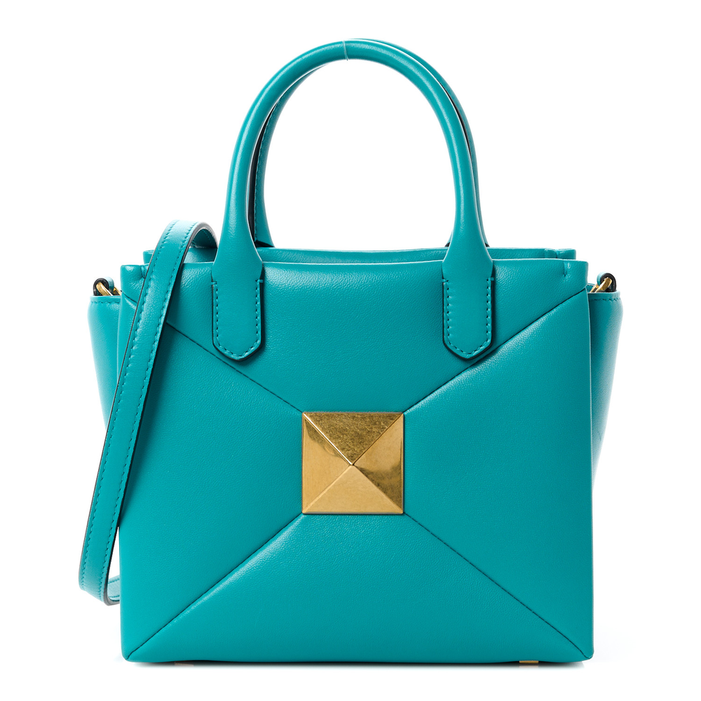 Valentino Garavani Marine Green Nappa Leather Small One Stud Handbag Gold Hardware Front replica handbags