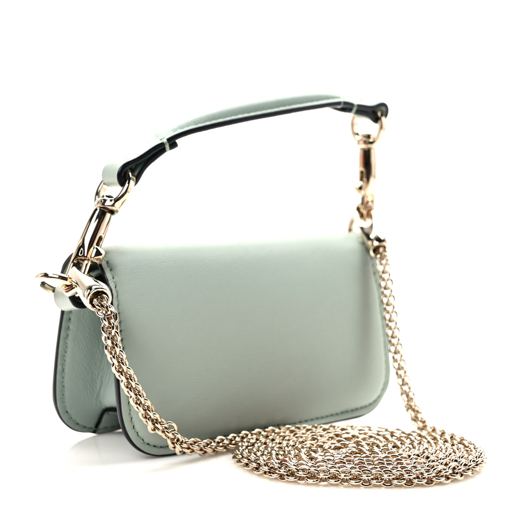 Superfake Valentino Garavani Calfskin Crystal Vlogo Micro Loco Shoulder Bag - Image 3